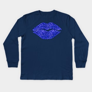 Cobalt Lips Kids Long Sleeve T-Shirt